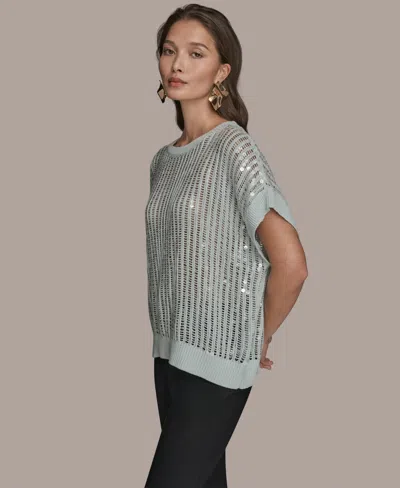 Donna Karan Women's Short-sleeve Crewneck Sweater In Multi