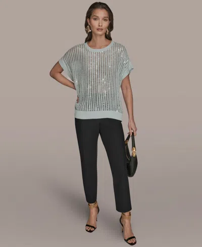 Donna Karan Women's Short-sleeve Crewneck Sweater In Multi