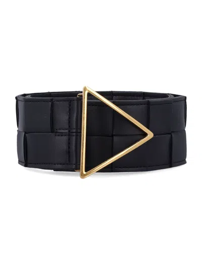 Bottega Veneta Intreccio Belt In Brown