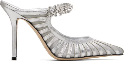 Jimmy Choo Striped Mesh Stiletto Pumps Strap In Silver