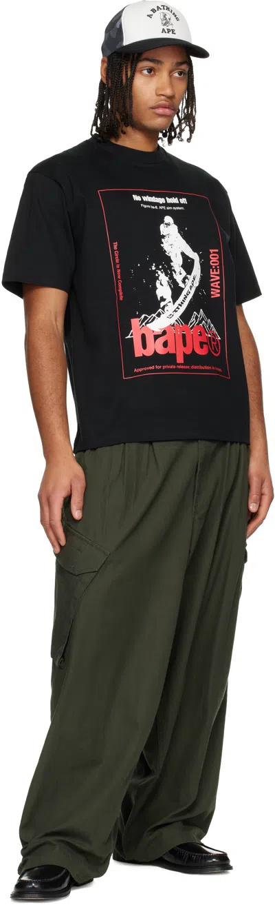 Bape Black Kazuki Kuraishi Edition Skate Relaxed Fit T-shirt In Black