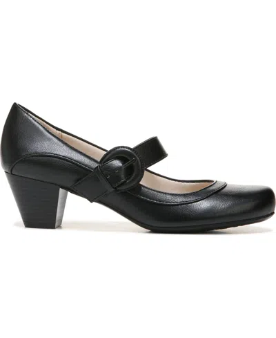 Lifestride Womens Buckle Manmade Mary Jane Heels In Black