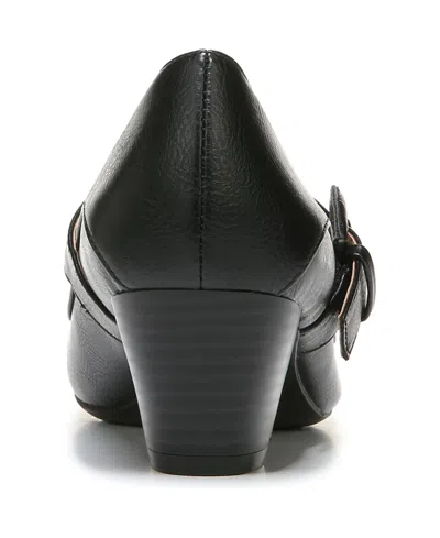 Lifestride Womens Buckle Manmade Mary Jane Heels In Black
