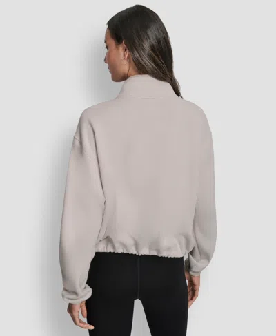 Dkny Women's Half-zip Long-sleeve Sweater In Gray