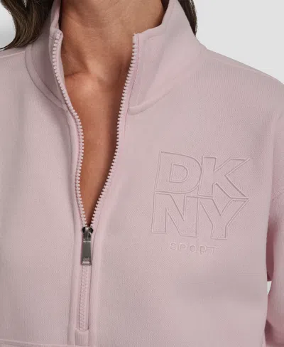Dkny Women's Half-zip Long-sleeve Sweater In Neutral