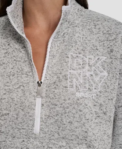 Dkny Women's Half-zip Long-sleeve Sweater In Multi