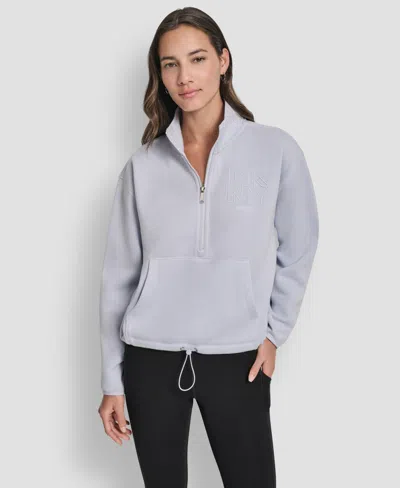 Dkny Women's Half-zip Long-sleeve Sweater In Blue