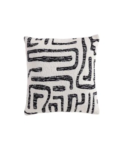 Tahari Home Graphic Tribal Decorative Pillow, 20" X 20" In White