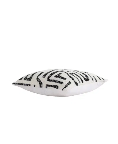 Tahari Home Graphic Tribal Decorative Pillow, 20" X 20" In White