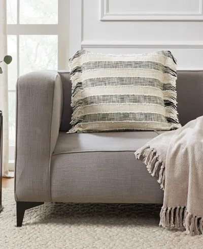 Tahari Home Ariel Fringe Stripe Decorative Pillow, 20" X 20" In Multi