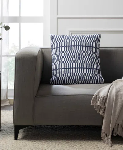 Tahari Home Brooks Geometric Decorative Pillow, 20" X 20" In Blue