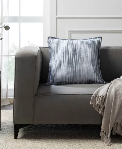Tahari Home Polly Blanket Stitch Decorative Pillow, 20" X 20" In Blue