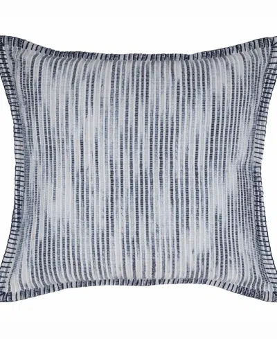 Tahari Home Polly Blanket Stitch Decorative Pillow, 20" X 20" In Blue