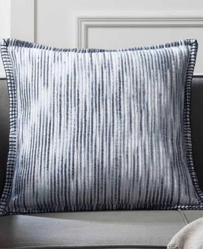 Tahari Home Polly Blanket Stitch Decorative Pillow, 20" X 20" In Blue
