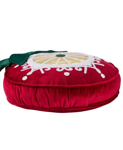 Hallmark Ornament Shaped Holiday Decorative Pillow, 12" X 13" In Red