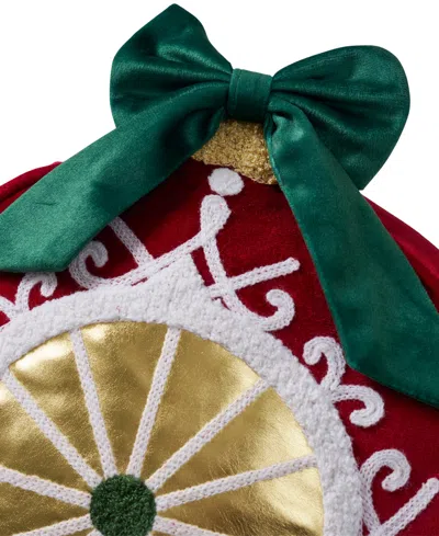 Hallmark Ornament Shaped Holiday Decorative Pillow, 12" X 13" In Red