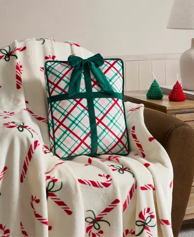 Hallmark Gift Shaped Holiday Decorative Pillow, 12.5" X 16" In Green