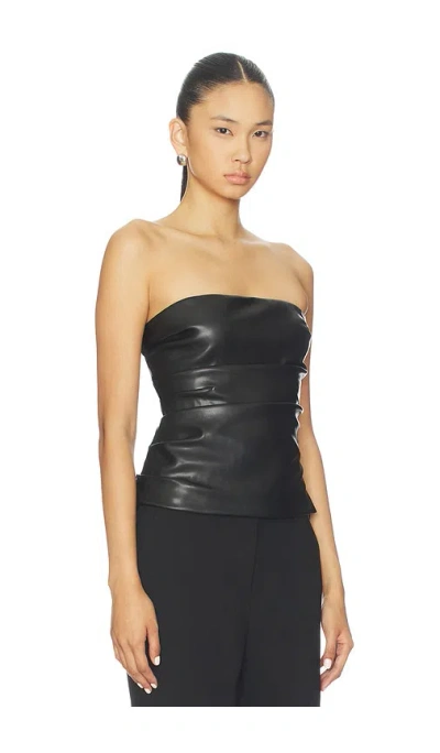 Superdown Leynia Faux Leather Top In Black
