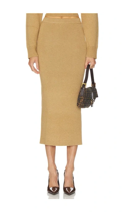 Camila Coelho Costansa Midi Skirt In Brown