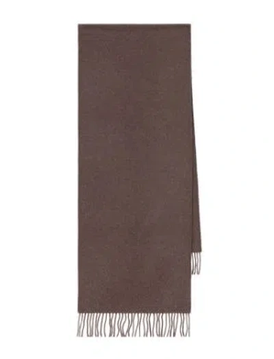 Brunello Cucinelli Brown Cashmere Fringed Scarf In Brown