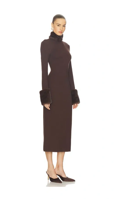 camila coelho brown dress Camila Coelho Brown Jersey Mesh Plunge Neck Kimber Maxi Dress XS