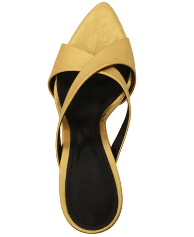 Schutz Glenda Mule Heel In Gold, Women's At Urban Outfitters In Gold