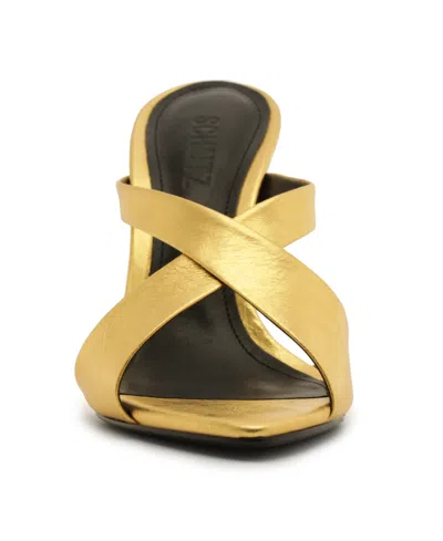 Schutz Glenda Mule Heel In Gold, Women's At Urban Outfitters In Gold