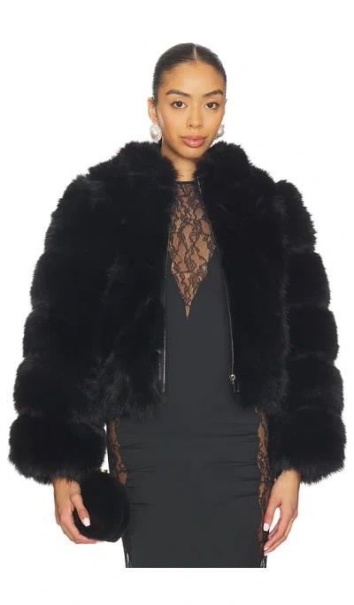 Adrienne Landau Icon Fur Jacket In Black