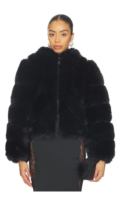 Adrienne Landau Icon Fur Jacket In Black