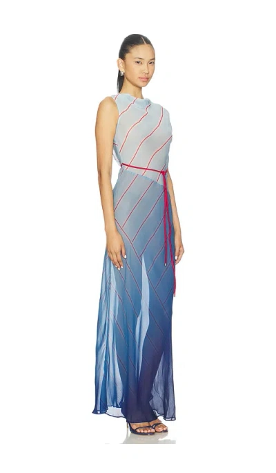 Roame. Capri Maxi Dress In Blue