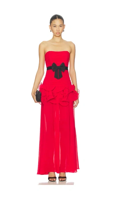 Majorelle Fauna Gown In Red