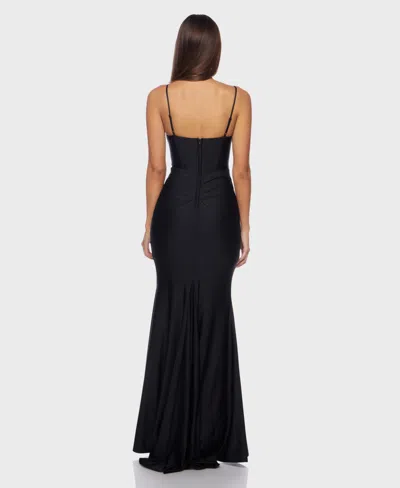 Alex & Sophia Juniors' Crystal Stones Sweetheart Dress In Black