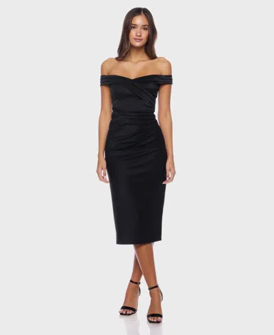 Alex & Sophia Juniors' Off Shoulder Dress In Black