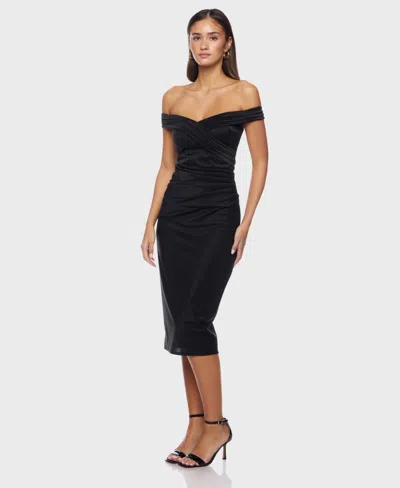 Alex & Sophia Juniors' Off Shoulder Dress In Black