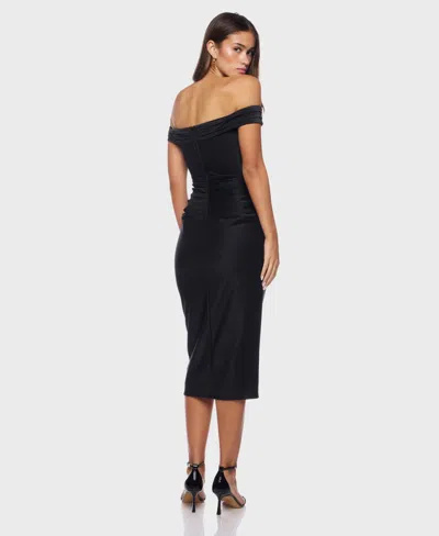 Alex & Sophia Juniors' Off Shoulder Dress In Black