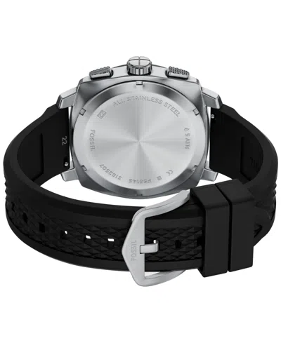 Fossil Machine Chronograph Silicone Strap Watch & Bracelet Set, 44mm In Black
