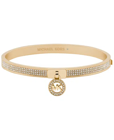 Michael Kors Pave Logo Bangle Bracelet In Gold