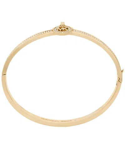 Michael Kors Pave Logo Bangle Bracelet In Gold