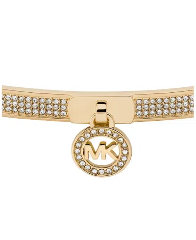 Michael Kors Pave Logo Bangle Bracelet In Gold