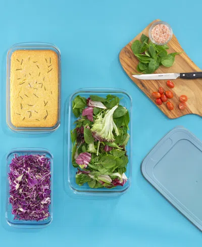 Joyjolt Borosilicate Glass Oven Dishes With Lids, Set Of 4 In Blue