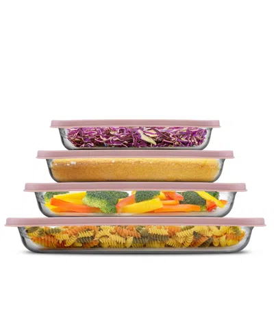 Joyjolt Borosilicate Glass Oven Dishes With Lids, Set Of 4 In Multi