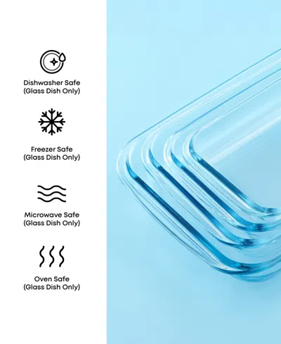 Joyjolt Borosilicate Glass Oven Dishes With Lids, Set Of 4 In Blue