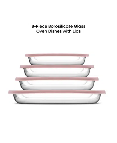Joyjolt Borosilicate Glass Oven Dishes With Lids, Set Of 4 In Multi