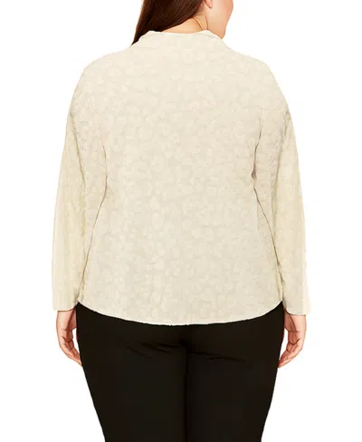 Coin 1804 Plus Size Cheetah Burnout Button Front Closure Shirt In Neutral