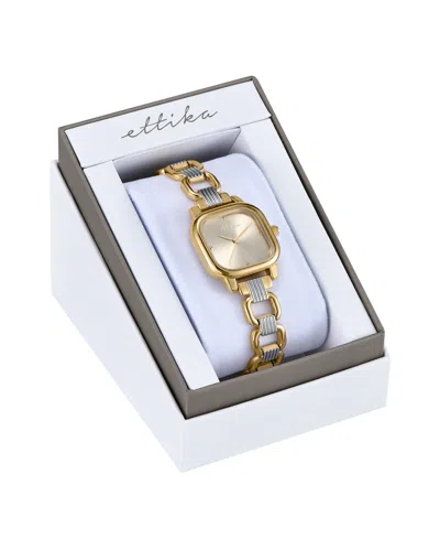 Ettika Classic Square Bracelet Watch, 70-110mm In Metallic