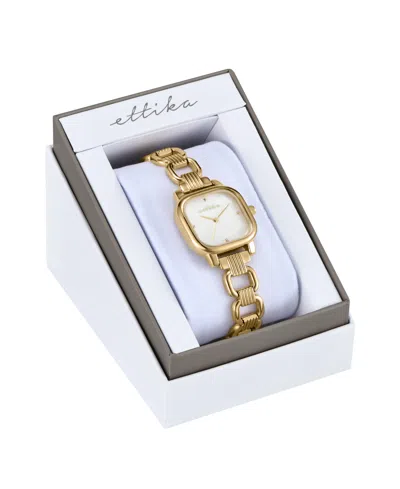 Ettika Classic Square Gold Plated Bracelet Watch, 70-110mm In Gold
