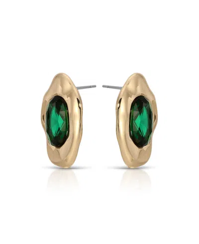 Ettika Molten Glow Crystal Stud Earrings In Brown