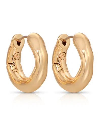 Ettika Gold Plated Mini Molten Hoop Earrings In Gold