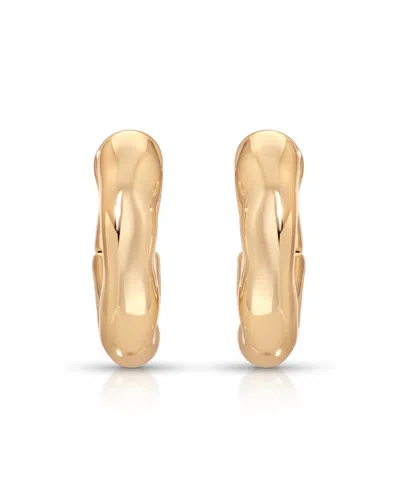 Ettika Gold Plated Mini Molten Hoop Earrings In Gold