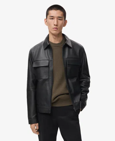 Mango Men's Leather Pockets Jacket In Multi